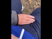 Preview 1 of Random guy touches me up and wanks me off in public | Scally | Chav | Lacoste Trackies