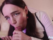 Preview 3 of Fucked in the mouth of a cute schoolgirl