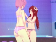 Preview 2 of Shamiko and Momo Chiyoda have lesbian play at a love hotel. - The Demon Girl Next Door Hentai