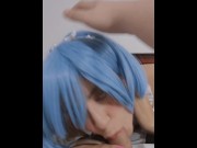 Preview 2 of Fucking my otaku schoolgirl stepsister with Rem cosplay from re:zero