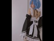 Preview 6 of Fucking my otaku schoolgirl stepsister with Rem cosplay from re:zero