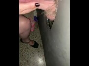 Preview 1 of PAWG MILF sucks young guys cock through gloryhole