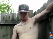 Preview 5 of Handsome straight thug Lex Lane masturbates solo outdoor