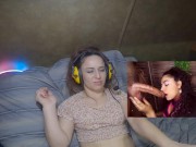 Preview 1 of White Girl Reacts | Gamer Girl BJ and Facial