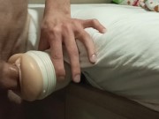 Preview 5 of Fucking my Nicole Aniston`s toy and making creampie. Wild moaning. Almost got caught by girlfriend