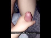 Preview 3 of Jerking him off at the dinner table