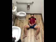 Preview 3 of Public restroom piss and anal fun