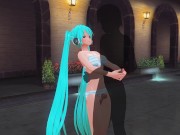 Preview 1 of 3D HENTAI Miku in a swimsuit fucked by the pool