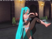 Preview 2 of 3D HENTAI Miku in a swimsuit fucked by the pool