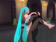 Preview 3 of 3D HENTAI Miku in a swimsuit fucked by the pool
