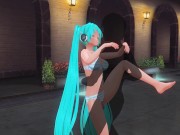 Preview 4 of 3D HENTAI Miku in a swimsuit fucked by the pool