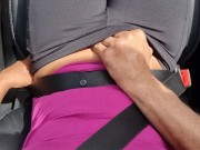 Preview 4 of I Let My UBER Driver Touch My Sweaty PUSSY while DRIVING from the GYM - He Made Me CUM