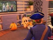 Preview 1 of Halloween Costume Party, two Pirates Fuck in the Living Room - Sexual Hot Animations