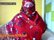 Preview 1 of muslim babe in red hijab big boobs arabic women on cam recording october 22nd