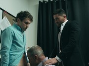 Preview 5 of Hard Threesome With Stepdad At Work - DisruptiveFilms - FULL SCENE