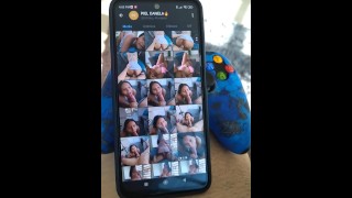 Deje mi celular desbloqueado y miro se estaba masturbando con mis fotos