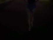 Preview 1 of 夜の公園で野外SEX スレンダー巨乳美女が露出放尿！