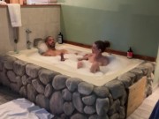 Preview 1 of Bubble Bath and Bed Fun in a Cabin