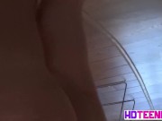 Preview 1 of Hot Russian Brunette striptease in closeup video with yummy pussy