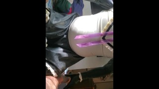 daddy dresses up as maid for stepsons present and gives a great blowjob