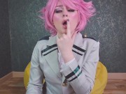 Preview 3 of Naughty schoolgirl Mina Ashido adores wedgie,spanking and dildo riding after classes - Spooky Boogie
