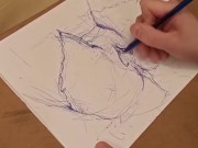 Preview 6 of Ebony Pussy Leaking Cum - Freeflow Sketch #2 (Artwork)