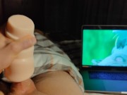 Preview 3 of ASMR Hot guy watches hentai masturbates big dick and moans in pleasure cum a lot of cum - AlexHuff