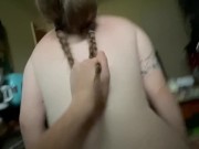 Preview 5 of He Pulls on My Braids While I Ride His Cock