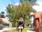 Preview 6 of flashing naked upskirt on the street