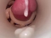 Preview 2 of Fucking my Fleshlight with vibrating butt plug makes my CUM SO HARD