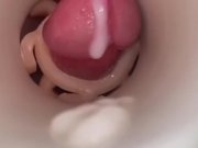 Preview 4 of Fucking my Fleshlight with vibrating butt plug makes my CUM SO HARD