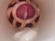 Preview 6 of Fucking my Fleshlight with vibrating butt plug makes my CUM SO HARD