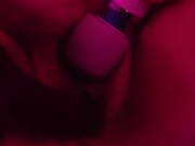 Preview 1 of Self pleasure with dildo and vibrator in pink room
