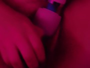 Preview 2 of Self pleasure with dildo and vibrator in pink room