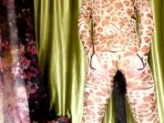 Preview 6 of [EroNekoKun] - Cute Boy in Leopard Body Suit touching and spanking self