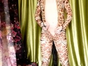Preview 4 of [EroNekoKun] - Cute Boy masturbation in Leopard Body Suit