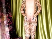 Preview 5 of [EroNekoKun] - Cute Boy masturbation in Leopard Body Suit