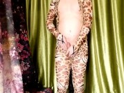 Preview 6 of [EroNekoKun] - Cute Boy masturbation in Leopard Body Suit