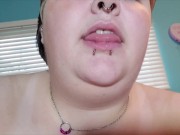 Preview 2 of Drool and spit fetish with piercings