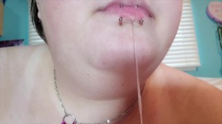 Drool and spit fetish with piercings