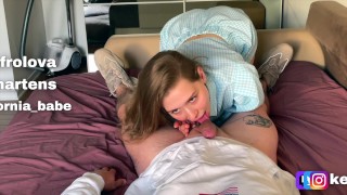 My stepsister is sucking my dick after school. Schoolgirl is Californiababe
