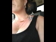 Preview 5 of Nerdy Milf Smoking Cigarettes Showing Cleavage In Truck