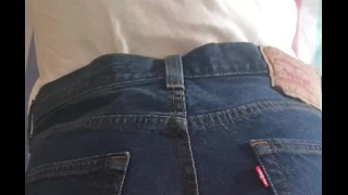 Cumming on Levi's Jeans, Jeans creampie