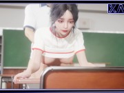 Preview 2 of Japanese schoolgirl Marika gets fucked on a table in a school classroom