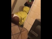 Preview 5 of Getting sloppy top in the restaurant bathroom from cheating ebony thot