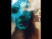 Preview 1 of In My Pretty New Mask Smoking (it's sexy)
