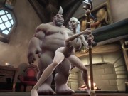 Preview 4 of Sexy Witch with Silver Hair take Ogre Dick from behind | Warcraft Porn Parody