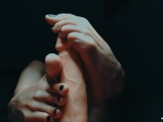 Preview 4 of Perfect dildo footjob from stunningly flexible feet with black toenails