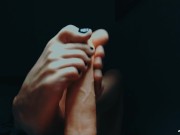 Preview 6 of Perfect dildo footjob from stunningly flexible feet with black toenails