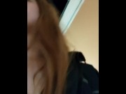 Preview 1 of Sassy girl making a mess in public bathroom . girl pissing